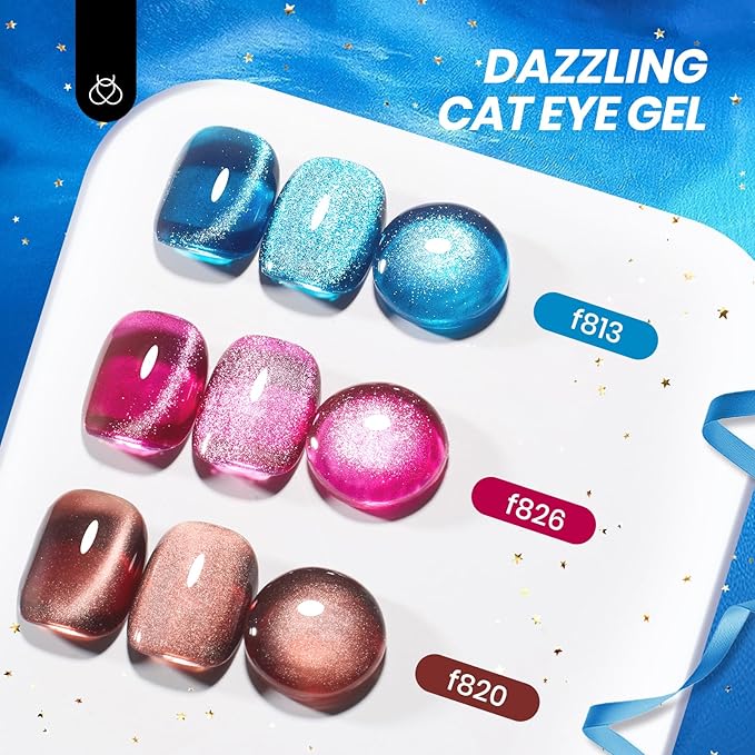 Beetles Gel Polish 75 PCS Deal Box 20 Colors Winter Nail Kit – Brown Blue Red Purple Glitter Cat Eye Gel, Glossy&Matte Top Coat DIY UV/LED Gel Nail Set Home Salon Christmas Gifts for Women Girls