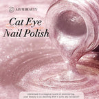 AZUREBEAUTY Cat Eye Nail Polish Quick Dry Nude Glitter Toe Nail Polish Natural Shine Nail Lacquer Salon-Quality for Women Girl Gifts