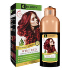 HERBBY Hair Color Shampoo for Gray Hair Coverage&Color Transform with 9 Herbal Extracts –Long Lasting(6-8 Weeks),Shiny,Evenly Colored,Instant Hair Dye Shampoo&Conditioner, 500 Ml (WINE RED COLOR)