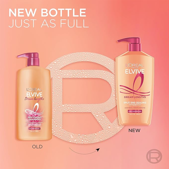 L'Oreal Paris Elvive Dream Lengths Shampoo and Conditioner Kit, Paraben Free, 1 kit