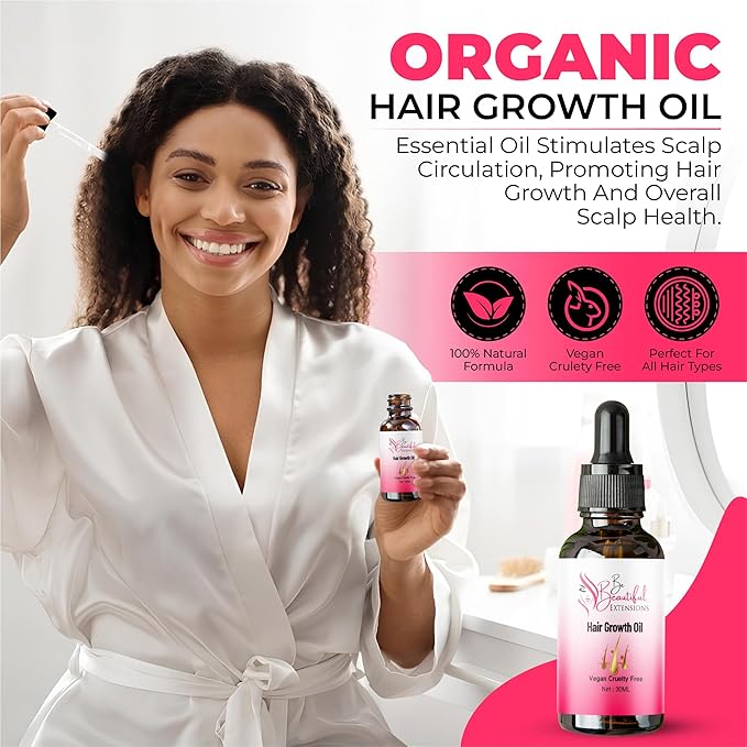Hair Growth Oil - Ginger Scented, Pink, Unisex Adult, Promotes Thick Long Hair Growth, Suitable For All Hair Types, Vegan & Cruelty-Free