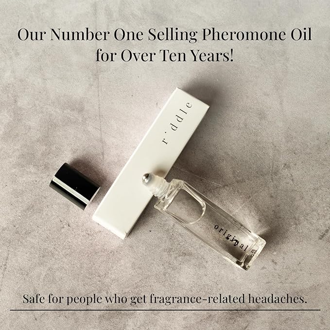 Riddle Original Roll On Pheromone Perfume Made in USA - Premium Rollerball Subtle Fragrance for Women - Long-Lasting Cruelty-Free Alcohol-Free Gentle on Skin - Ideal for Daily Use and Travel