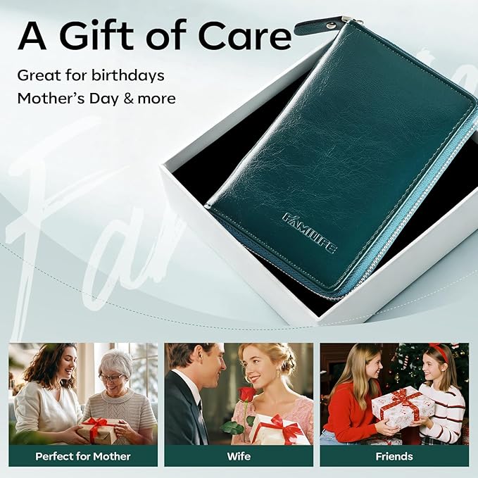 FAMILIFE Nail Kit, Professional Manicure Set Manicure Kit, 11 in 1 Stainless Steel Nail Clippers Set Pedicure Tools, Men Grooming Tool with Portable Blue Leather Travel Case Luxury Gifts for Him