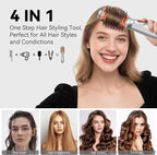 Double Voltage Mini Hair Dryer Brush,Traval Hair Brush 100-240V,3 Heat & 2 Speed Settings Oval Barrel Thermal Brush,Blow Dryer Brush for Dry,Straightening,Voluming