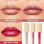 Oulac Metallic Shine Liquid Lipstick Set for Women, Dual Use for Lips & Eyeshadow, Long Lasting Lip Gloss, Metallic Matte High Impact Lip Color No Transfer Vegan Formula, 4.5ml, MD01+04+07