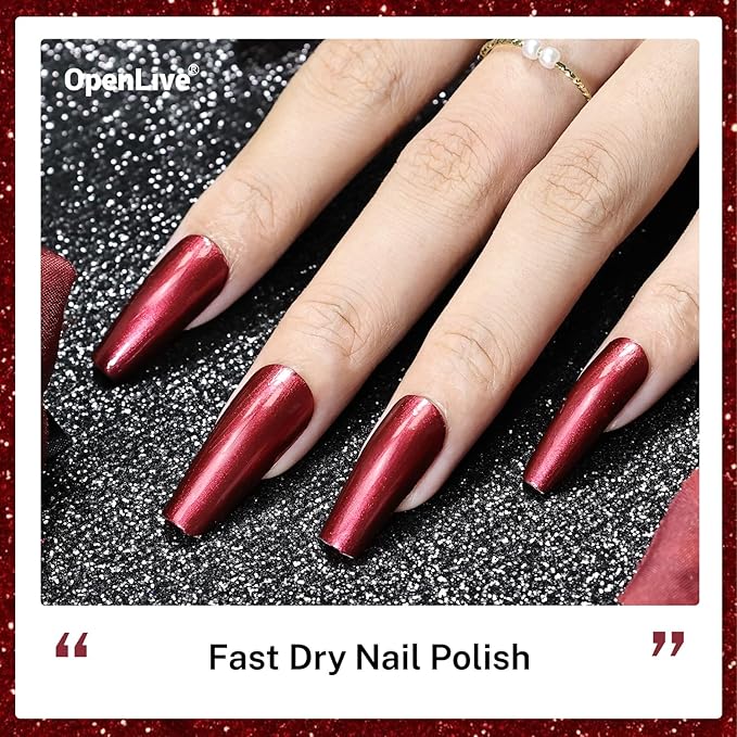 16.5ml Red Glitter Nail Polish Large Volume Quick Dry Nail Polish, Long Lasting Shine, Fingernail Toenail Nail Art DIY Home Travel Nail Art Gift