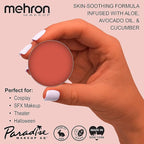 Mehron Makeup Paradise Makeup AQ Refill Size | Stage & Screen Performance, Face & Body Painting, Beauty, Cosplay, and Halloween | Water Activated Face Paint, Body Paint .25 oz (7 ml) (CORAL)