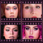 Face Glitter Makeup Patches, Face Glitter Freckles Face Tattoo, Sparkle Freckles Temporary Tattoo, Hot Pink Face Speckles Patches, Sweatproof Waterproof Fake Freckles for Women 6 Sheets