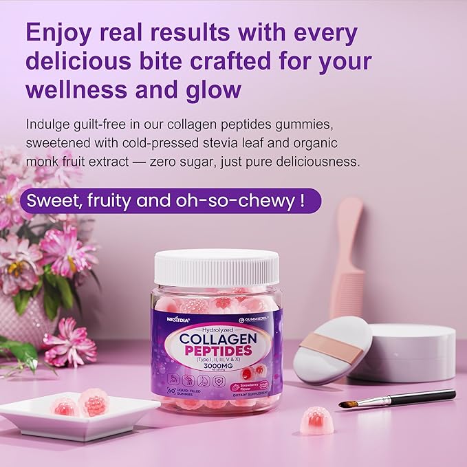 2 Pack Collagen Gummies for Women & Men 3000mg, Hydrolyzed Collagen Peptides with Antioxidant Blend & Digestive Enzymes, Multi Collagen (Type I,II,III,V,X) for Anti-Aging, Hair, Skin, Nails,Sugar Free