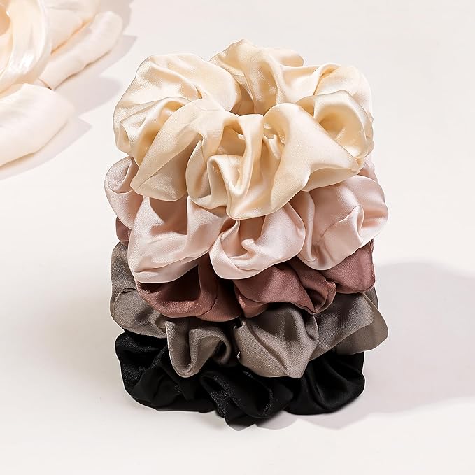 Hair Ties Scrunchies for Women's, Big Scrunchies Both for Thick Hair or Thin Hair Curl Hair No Crease Ponytail Holder No Hurt Your Hair