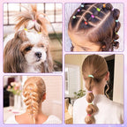 28 Colors Rubber Bands with 7 Hair Styling Tools, 1500 Pcs Colorful Elastic Ties Small Rubber Bands Baby Toddler Hair Ties for Girls Christmas Gifts