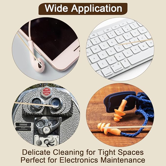 200 Pcs Microblading Cotton Swabs, Pointed Cotton Swabs with Bamboo Sticks for Makeup, Nail Polish, Tattoo Touch Ups, Crafting and Beauty Detail, Lint-Free, 4 Inch