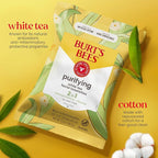 Burt's Bees Stocking Stuffers, Purifying Facial Towelettes Christmas Gifts With White Tea, Gentle Face Cleanser Pre-Moistened Towelettes, Makeup Remover Wipes, 30 ct. Package (3-Pack)
