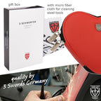 3 Swords Germany - brand quality 5 piece manicure pedicure grooming kit set for professional finger & toe nail care tweezers file clipper genuine leather case in gift box, Made by 3 Swords (03898)