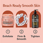 Himalayan Salt Scrub, Face, Foot, and Body Exfoliator with Collagen and Stem Cells, Exfoliating Scrub for Toning, Cellulite, and Skin Care by M3 Naturals 16 fl oz