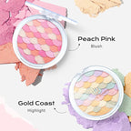 Color Nymph Powder Blush & Highlighter Makeup Set | Multi-Purpose Highlighter Palette | Highly Pigmented Soft Shimmer Face Blush Powder Palette | Vegan & Cruelty-Free, Mermaid Make up Design