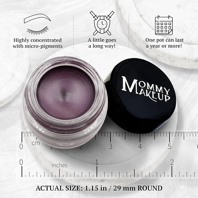 Mommy Makeup Waterproof Stay Put Gel Eyeliner Pot with Micropigments - Smudge-Proof, Long Lasting, Highly Pigmented Cream Eye Liner, 0.14 oz (Amethyst)
