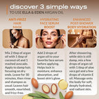 Ella & Eden Organic Moroccan Argan Oil - 100% Pure Cold-Pressed USDA Certified Unrefined – for Hair, Face & Skin – 4 Fl Oz Glass Bottle