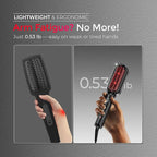 TYMO Hair Straightener Brush - Upgraded Ionic Compact Straightening Brush for Women with Wave-Design Bristles, Fast, Smooth Styling, Lightweight Hot Comb & Travel Flat Iron, 1 Billion Ions, Black