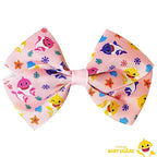 Baby Shark Kids Hair Bows - Hair Accessories Gift Set - 7 Pcs 4 Inch Bundle for Girls - Different Character on each Clip - Alligator Clip - Ages 3 +