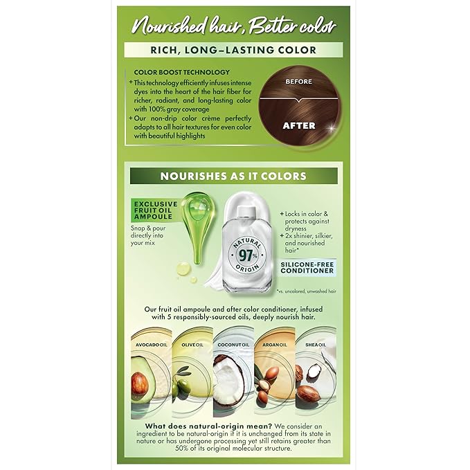 Garnier Hair Color Nutrisse Nourishing Creme, 535 Medium Golden Mahogany Brown (Chocolate Caramel) Permanent Hair Dye, 1 Count (Packaging May Vary)