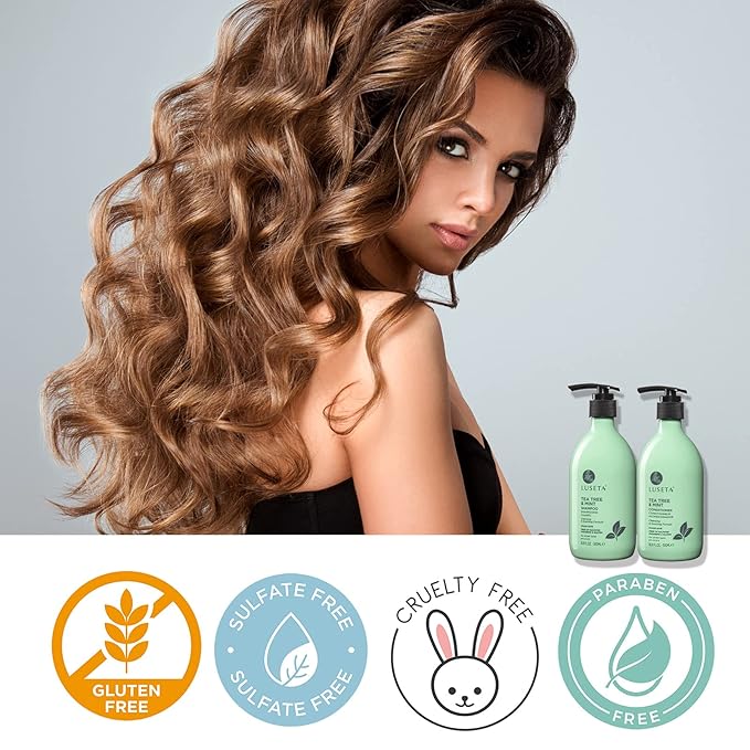 Luseta Tea Tree and Mint Conditioner Cleaning & Smoothing, Anti-Dandruff Conditioner 16.9 Oz, Sulfate Free & Paraben Free