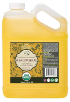 US Organic Sunflower Carrier Oil Bulk Pack, USDA Certified Organic,100% Pure & Natural, Expeller Pressed, for Massage, Aromatherapy or Small Manufacturing, 1 Gallon (128 Ounce)