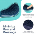 Crave Naturals Glide Thru Detangling Hair Brushes for Women - Detangler Brush for Curly or Straight, Wet or Dry Hair - Gentle on Tangles Comb - 7.5x3-Inch, Turquoise and Terrazzo (Pack of 2)