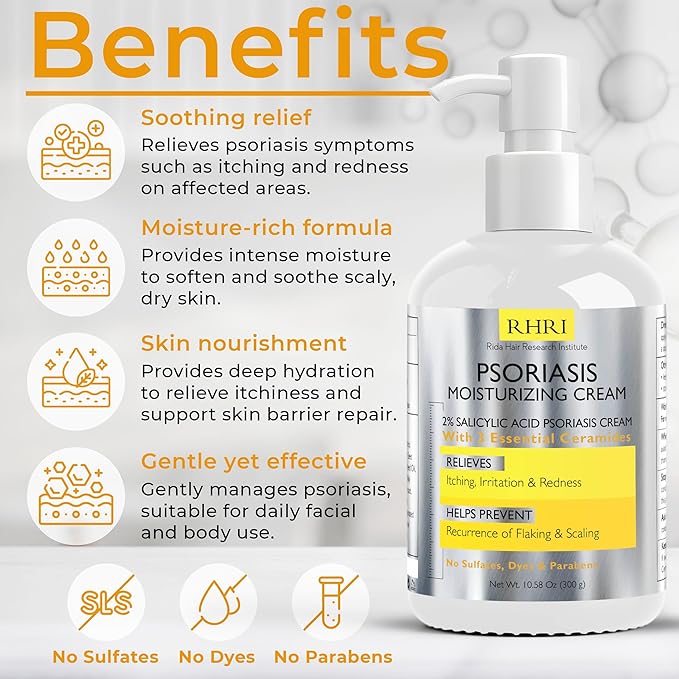 Psoriasis Cream for Itchy Scalp, Face & Body | Eczema Cream for Adults | Psoriasis Treatment for Skin | Itching, Irritation & Redness Relief | XL Size