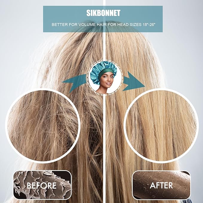 Satin Silk Bonnet for Sleeping, Soft Satin Lined Hair Bonnet for Women, Double Layer Sleep Nightcap