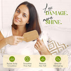 ORW OREN'S Bamboo Hair Brush for Hair Growth - Bamboo Bristle Detangler Paddle Brush, Scalp Stimulation – Natural, Sustainable Hair Care for Women, Men & Kids - Large