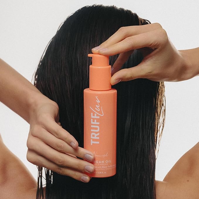 TruffLuv | Nourish Collection Argan Oil, Infused with Black Truffle Extract, Hydrating and Repairing Hair Serum, Smooths Frizz, Repairs Split Ends, Boost Shine, Paraben Free, Sulfate Free, 3.38 Fl Oz