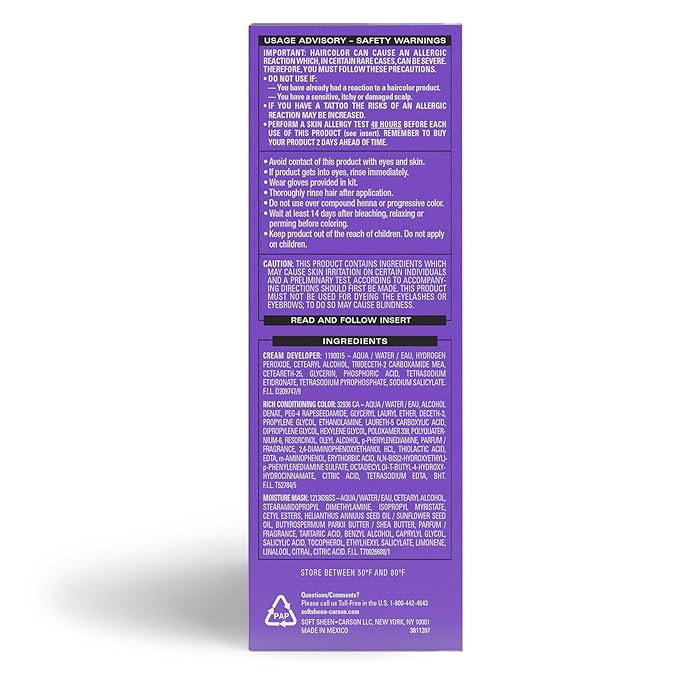 SoftSheen-Carson Dark and Lovely Fade Resist Rich Conditioning Color, Natural Black 372 (Pack of 2)