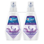 Crest Mouthwash/Mouth Rinse, 3D White Brilliance Whitening, Alcohol Free, Clean Mint, 2x1L (33.8 fl oz)