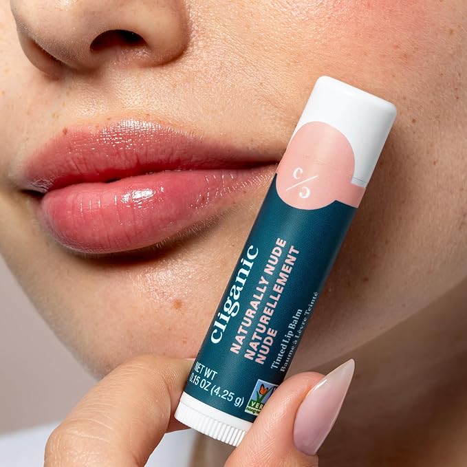 Cliganic Tinted Lip Balm Set - 4 Colors, Hydrating, Enriched with Vitamin E, Cruelty Free, Stocking Stuffer Gift