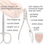 3 Swords Germany - brand quality 7 piece manicure pedicure grooming kit set for professional finger & toe nail care scissors clipper fashion leather case in gift box, Made by 3 Swords (84322)