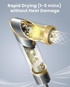 Easywave 5 in 1 Multi Hair Styler Dryer Brush: 110,000 RPM High-Speed, Flexible Air Styling & Drying System, Professional Negative Ionic Hot Air Brush Set for Fast Drying, Curling Volumizing