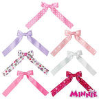 Disney Minnie Printed Long Tail Hair Bow Set for Girls – 7-Pack Printed Bows with Alligator Clips – Cute Hair Accessories for Kids Ages 3+