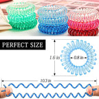 27 PCS Spiral Hair Ties,No Crease Coil Hair Bands, Phone Cord Hair Ties for Thick Hair - Women Ponytail Holder Elastics