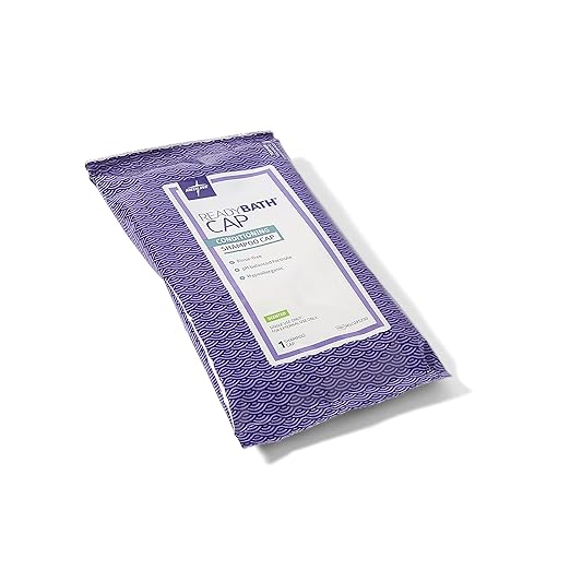 Medline ReadyBath Scented Rinse-Free Shampoo Cap with Conditioner, 30 Count