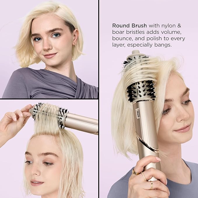 Shark HD435 FlexStyle Air Styling & Drying System, Powerful Hair Blow Dryer & Multi-Styler with Auto-Wrap Curlers, Curl-Defining Diffuser, Oval Brush, & Concentrator Attachment, Stone