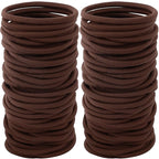 200PCS Womens Elastic Hair Tie, 4mm Hair Ties for Thick and Curly Hair Ponytail Holders Hair Elastic Band for Women or Men（Brown)