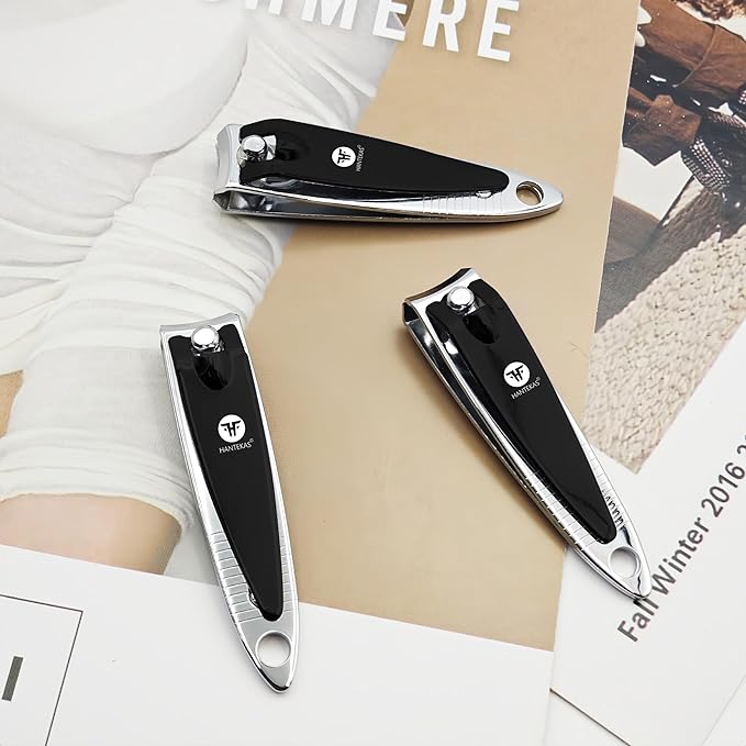 30 Pieces Fingernail Nail Clipper Bulk Blak Sliver Portable Toenail Clippers Cutter Set