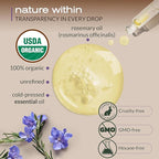 Ella & Eden Organic Rosemary Essential Oil - BIG 4 Fl Oz bottle, 100% Pure, Steam-Distilled, Hexane-Free - for Hair Growth, Skin, Aromatherapy - Glass Bottle