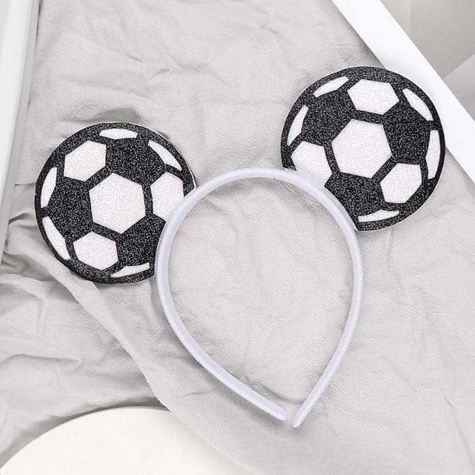 Game Day Fans Headbands for Women&Men, Glitter Ball Sports Hairbands, Sports Themed Hair Accessory, Team Party Favor