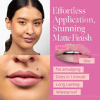 Aromi Pink Nude Matte Liquid Lipstick | Blush Beige Lip Color, Long-lasting, Waterproof, Vegan, Cruelty-free, Handmade (Toasted Almond)