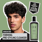 AMERICAN CREW Men's Pre-Styler Forming Shampoo for Textured & Curly Hair, Anti-Frizz & Curl Defining, With Jojoba Oil, Vegan, 8.5 fl oz