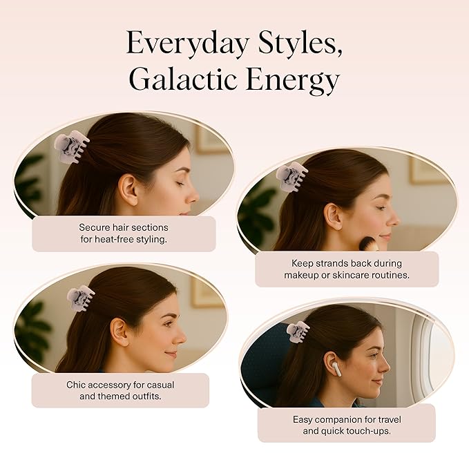 Kitsch x Star Wars Stormtrooper Glitter Medium Hair Clip for Women – Iconic Galaxy-Inspired Claw Clip | Recycled Plastic, Strong Secure Grip | Ideal Gifts for Women, Hair Accessories for Girls