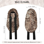 AWAYTR Long Satin Bonnet for Braids - Elastic Silk Hair Bonnets for Sleeping Night Cap Stretchy Tie Band for Women（Leopard）