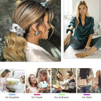 Silk Scrunchies for Girls and Women - Cute Hairties for Thick, Curl, or Fine Hair, No Crease Soft Hair Accessories, Ponytail Holders (Burgundy, Purple, Pink, Green)